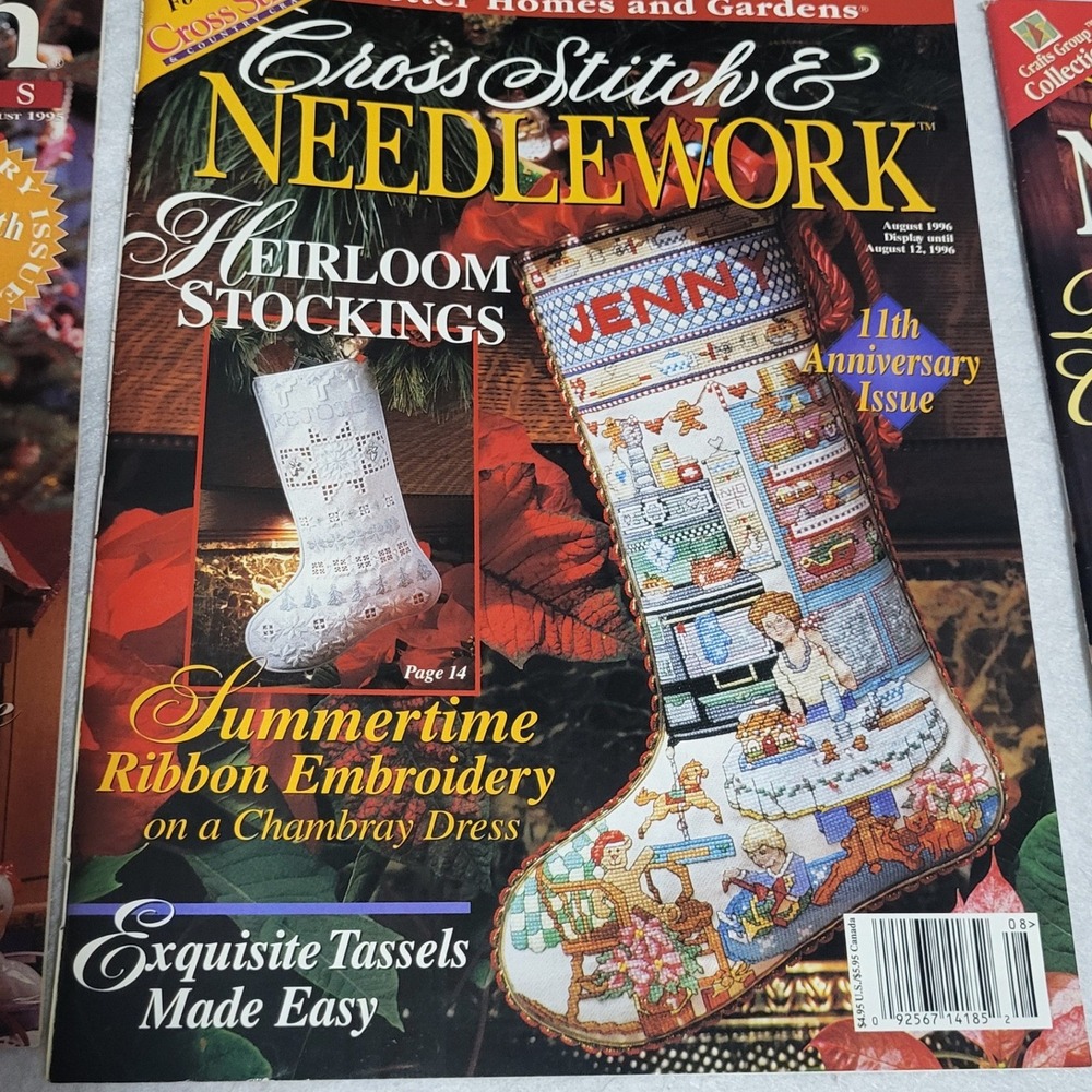 6 Pc Lot Christmas Cross Stitch Magazines Patterns Better Homes 1993 to 1994 - Picture 3 of 7